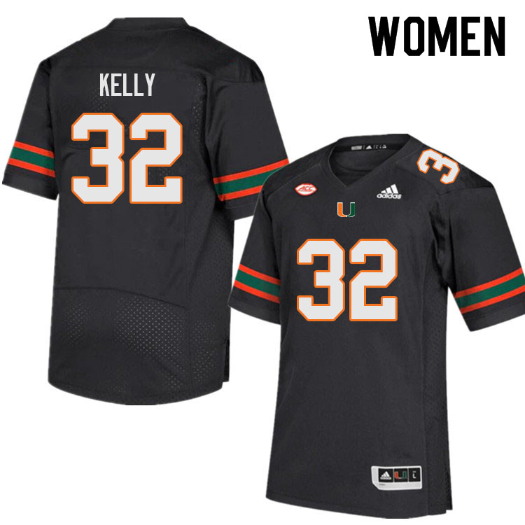 Women #32 Nyjalik Kelly Miami Hurricanes College Football Jerseys Sale-Black